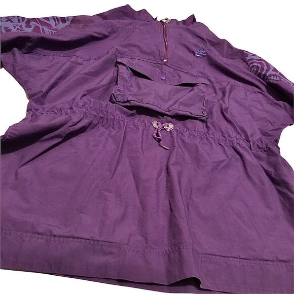 Vintage 80s Nike purple Aztec windbreaker pullover poncho jacket men’s women’s L - Picture 3 of 8